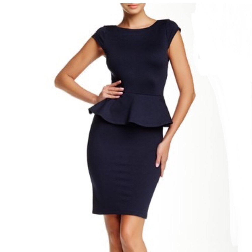 alice + olivia Victoria Short Sleeve Peplum Dress